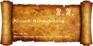 Micsek Mirandolina névjegykártya